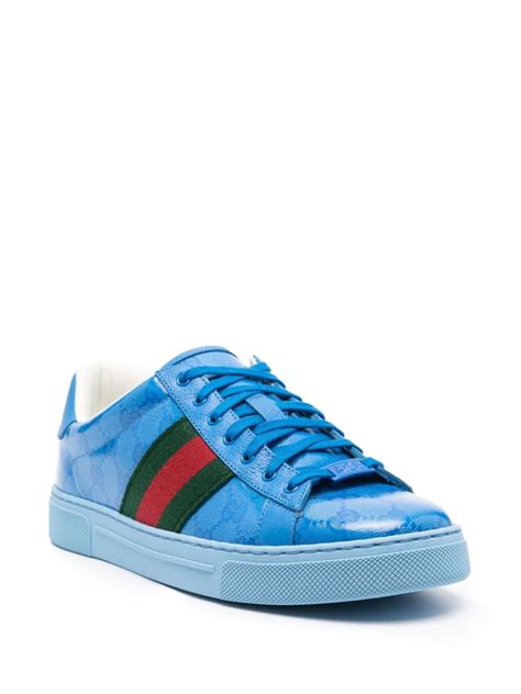 gucci brown sneakers|ace gg crystal canvas sneakers.